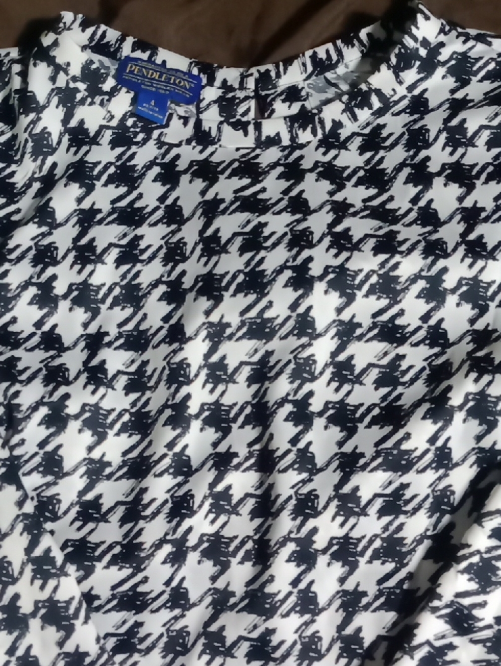 Pendleton Black and White Houndstooth Top